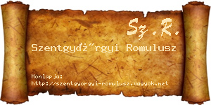 Szentgyörgyi Romulusz névjegykártya